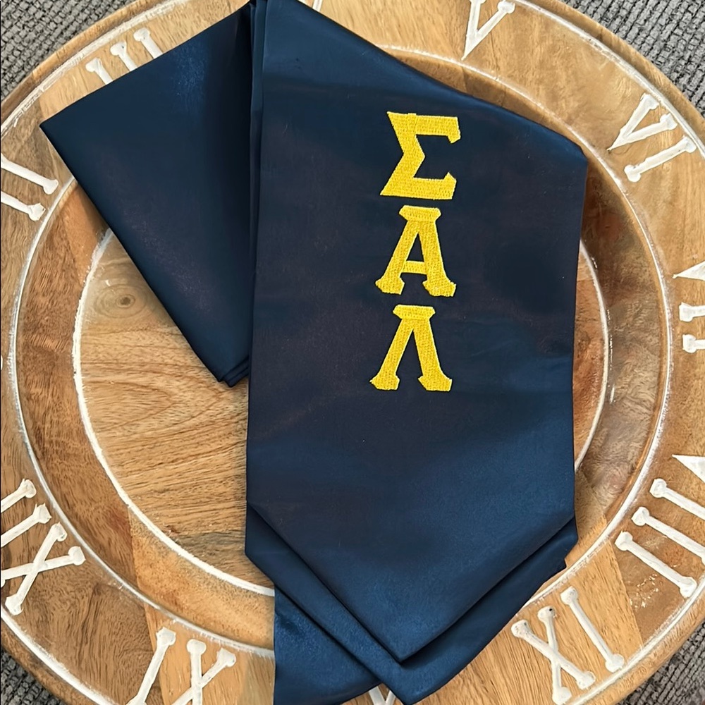 Sigma alpha lambda honor stole NEW Navy Blue with Yellow Greek graduation